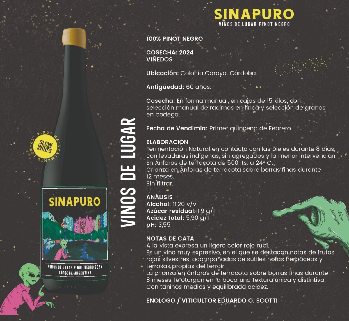 Slow Wines Sin Apuro Pinot Negro PROMOCION LANZAMIENTO DE PRODUCTO